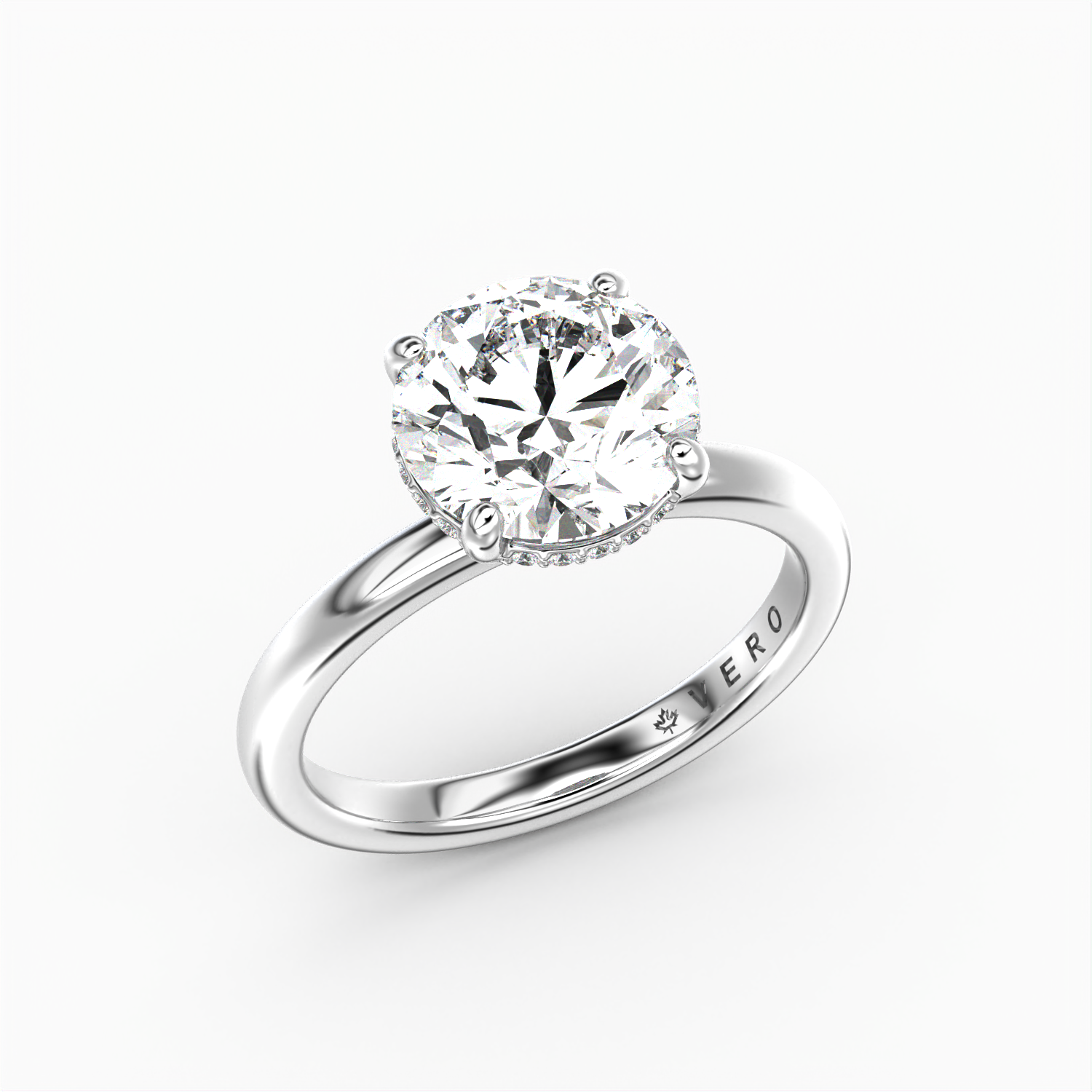 Classic Hidden Halo Round Brilliant Cut Solitaire