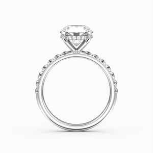 Classic Hidden Halo Round Brilliant Cut with Accent Diamonds