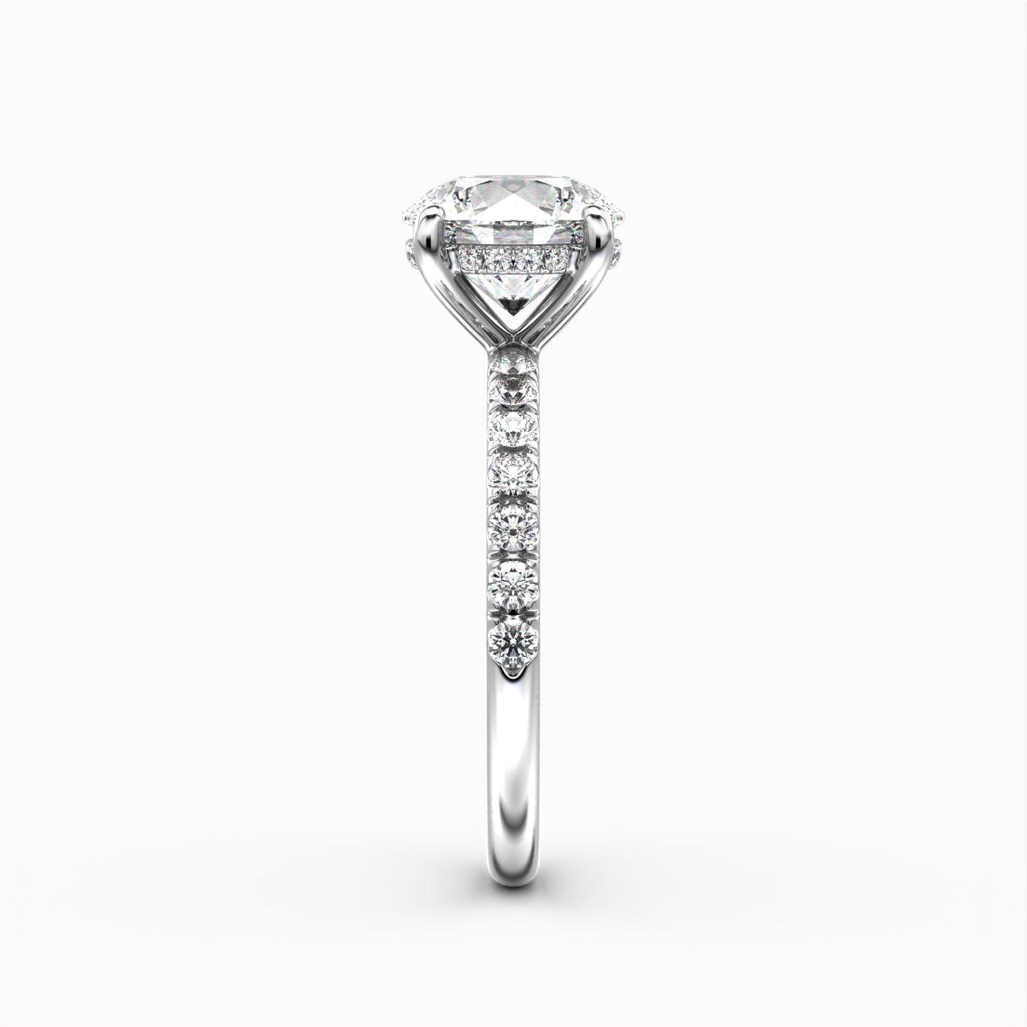 Classic Hidden Halo Round Brilliant Cut with Accent Diamonds