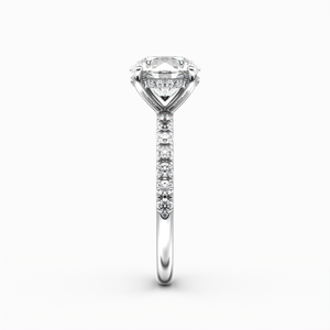 Classic Hidden Halo Round Brilliant Cut with Accent Diamonds