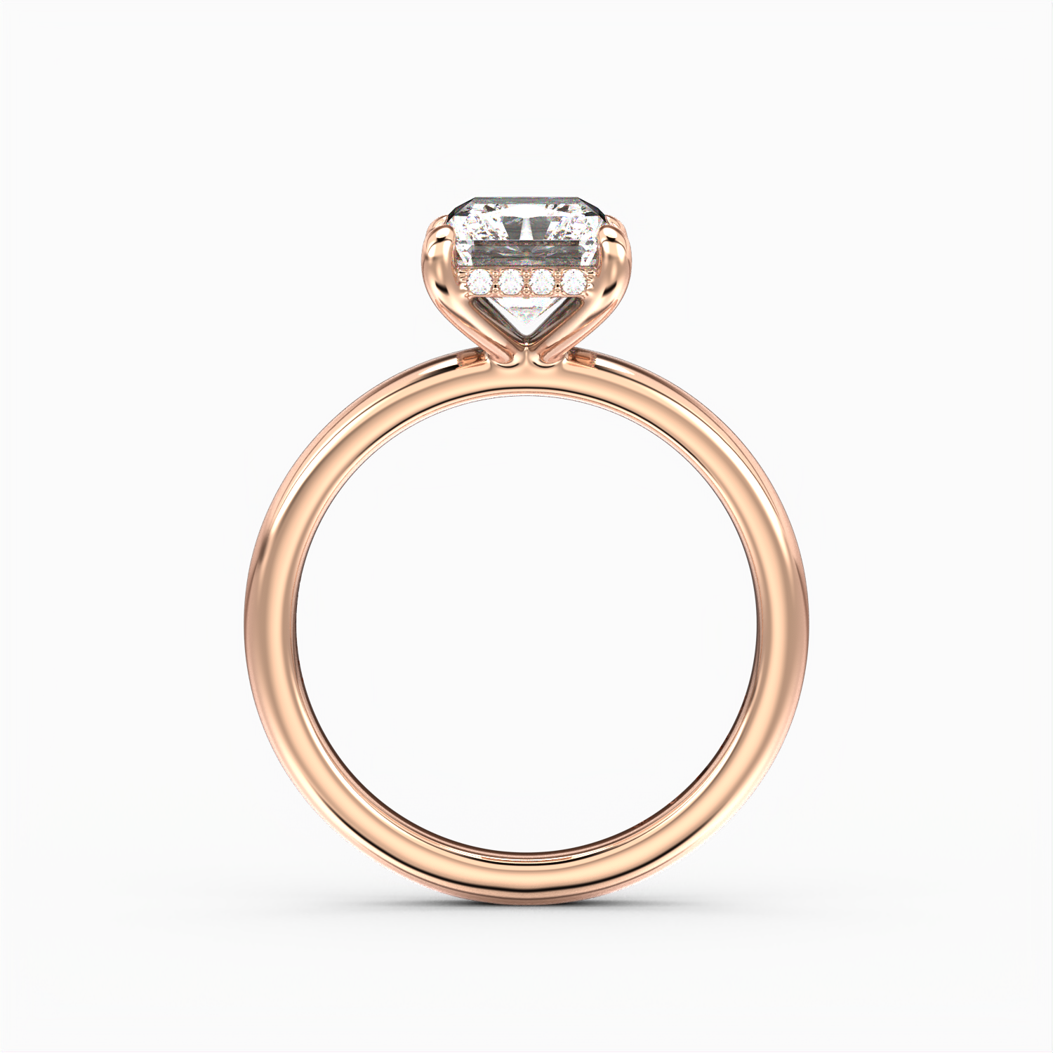 Classic Hidden Halo Radiant Cut Solitaire