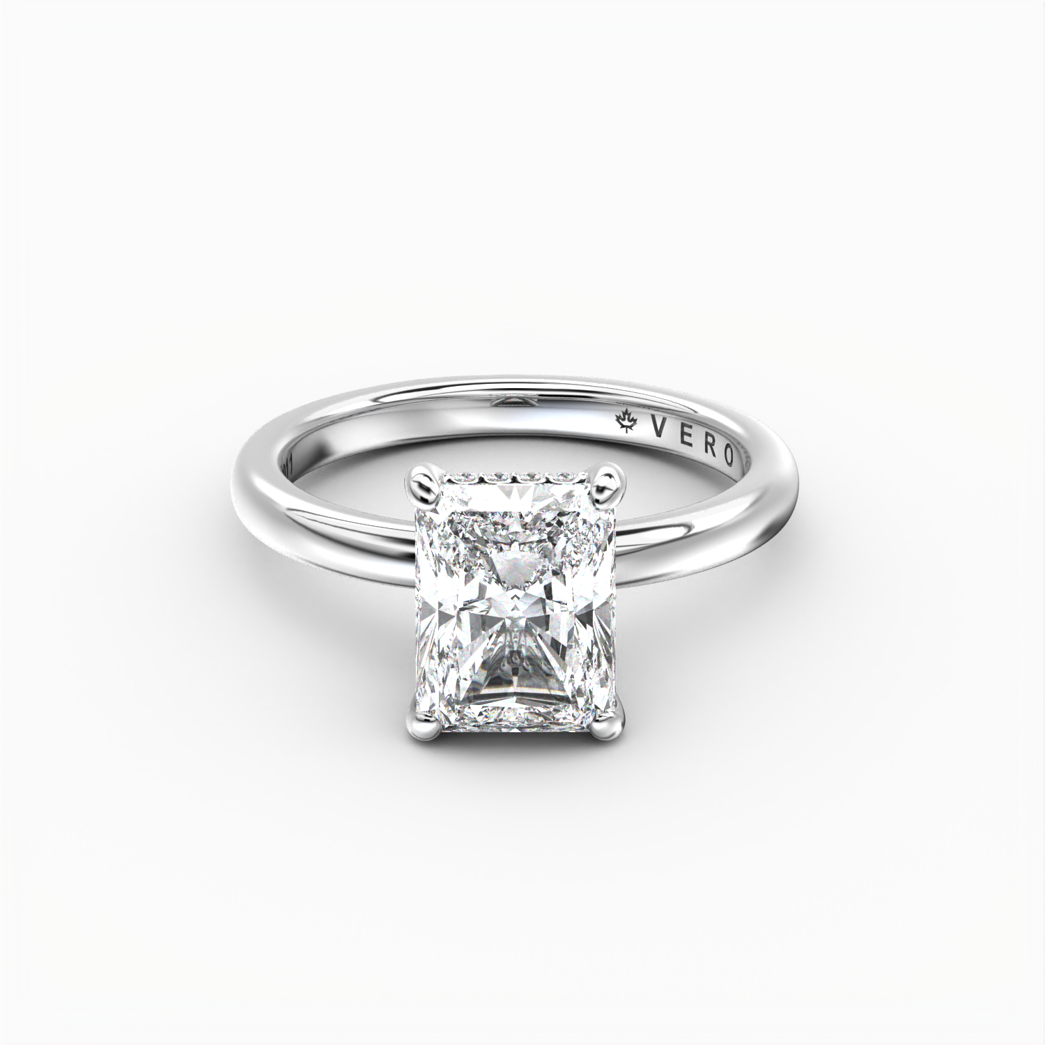 Classic Hidden Halo Radiant Cut Solitaire