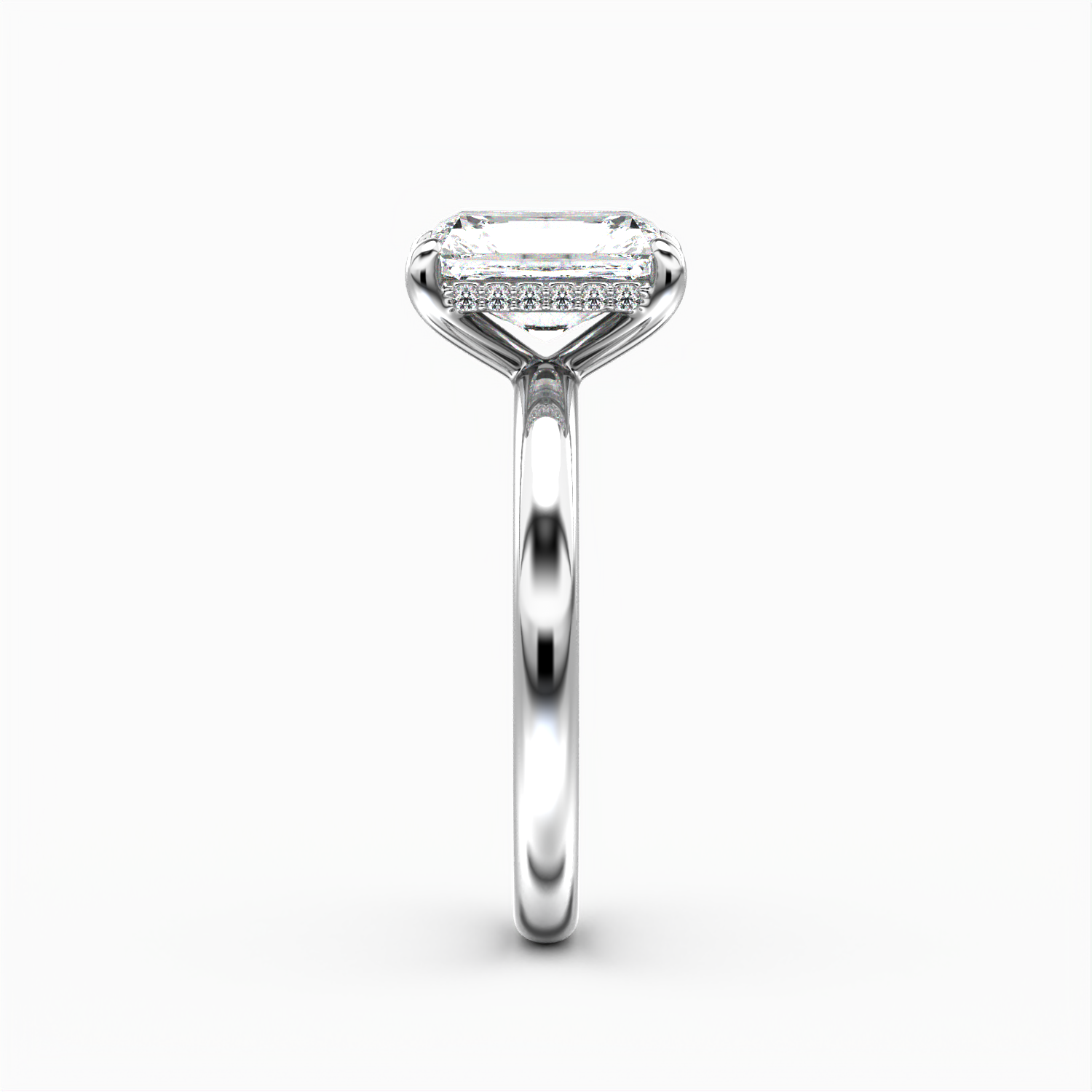 Classic Hidden Halo Radiant Cut Solitaire