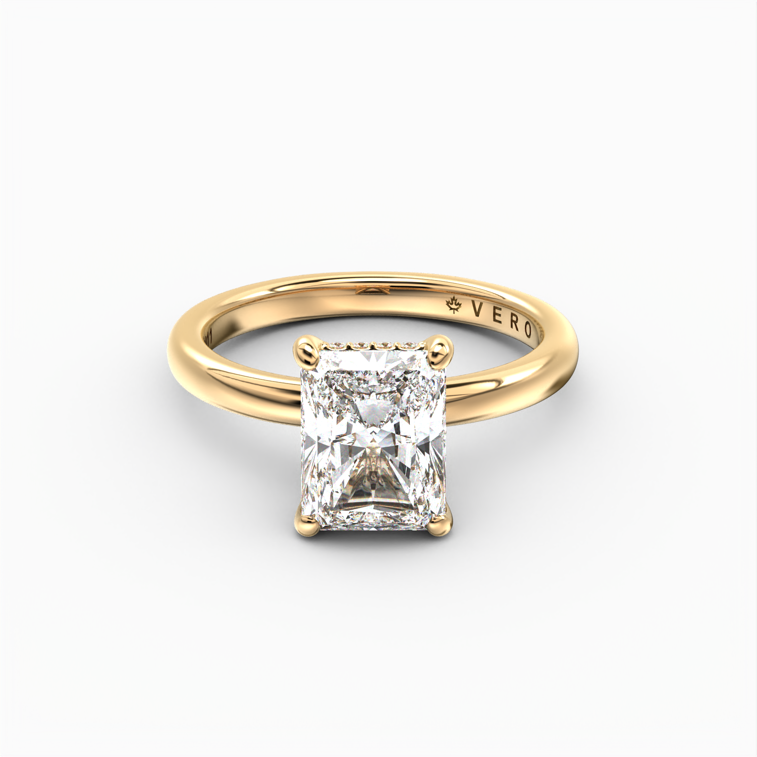 Classic Hidden Halo Radiant Cut Solitaire