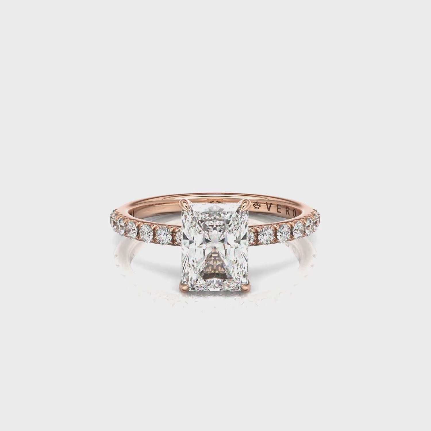 Classic Hidden Halo Radiant Cut with Accent Diamonds