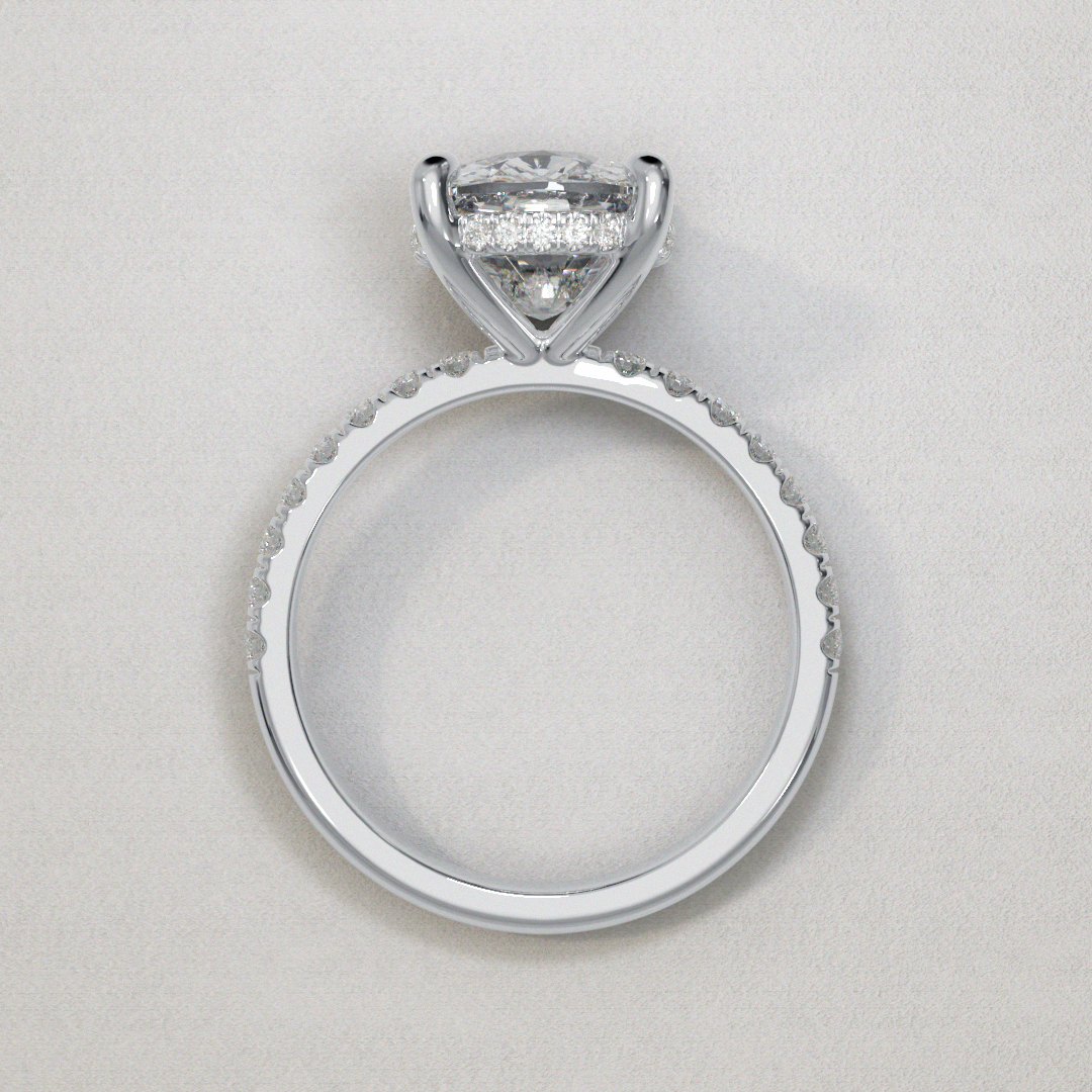 Cushion engagement ring no halo on sale